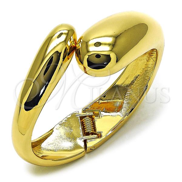 Oro Laminado Individual Bangle, Gold Filled Style Teardrop Design, Polished, Golden Finish, 07.307.0038.05