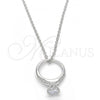 Sterling Silver Pendant Necklace, with White Cubic Zirconia and White Crystal, Polished, Rhodium Finish, 04.336.0016.16