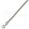 Rhodium Plated Basic Necklace, Rope Design, Polished, Rhodium Finish, 5.222.034.1.18