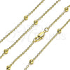 Oro Laminado Basic Necklace, Gold Filled Style Rolo Design, Polished, Golden Finish, 04.213.0277.18