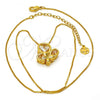 Gold Tone Pendant Necklace, Butterfly Design, with White Cubic Zirconia and White Micro Pave, Polished, Golden Finish, 04.213.0018.16.GT