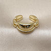 Oro Laminado Elegant Ring, Gold Filled Style Shell Design, Polished, Golden Finish, 01.341.0170