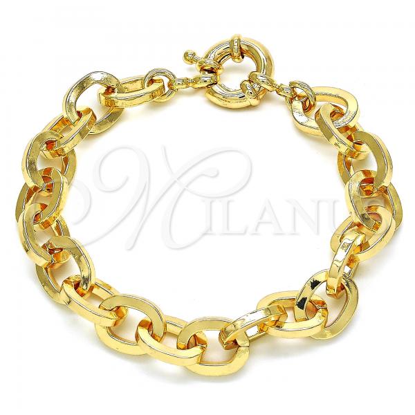 Oro Laminado Basic Bracelet, Gold Filled Style Rolo Design, Polished, Golden Finish, 03.378.0003.07