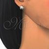 Rhodium Plated Stud Earring, Elephant Design, with White Cubic Zirconia, Polished, Rhodium Finish, 02.210.0159.4
