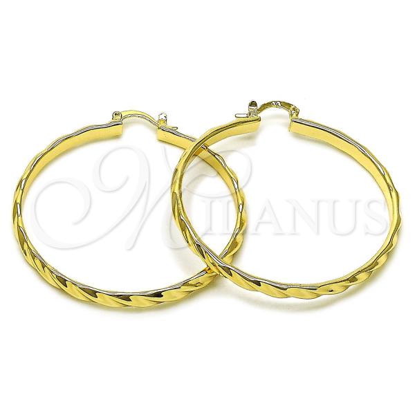 Gold Filled Hoop Earrings — Large Hoop Polished 02. — main product view — SKU 157010 | Oro Laminado aretes de aro — Large Hoop pulido 02. — SKU 157010