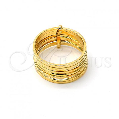 Oro Laminado Elegant Ring, Gold Filled Style Semanario Design, Diamond Cutting Finish, Golden Finish, 01.32.0039.10 (Size 10)