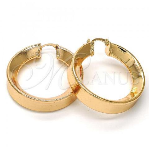 Oro Laminado Medium Hoop, Gold Filled Style Hollow Design, Polished, Golden Finish, 02.261.0009.40