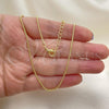 Oro Laminado Basic Necklace, Gold Filled Style Box Design, Polished, Golden Finish, 04.341.0106.16