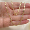 Oro Laminado Basic Necklace, Gold Filled Style Mariner Design, Polished, Golden Finish, 04.213.0030.18