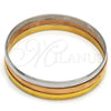 Stainless Steel Trio Bangle, Polished, Tricolor, 07.249.0001.06 (06 MM Thickness, Size 6 - 2.75 Diameter)