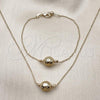 Oro Laminado Necklace and Bracelet, Gold Filled Style Ball and Rolo Design, Polished, Golden Finish, 06.179.0006