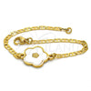 Stainless Steel Fancy Bracelet, Flower Design, White Enamel Finish, Golden Finish, 03.110.0064.05