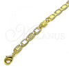 Oro Laminado Fancy Bracelet, Gold Filled Style Mariner and Butterfly Design, Polished, Golden Finish, 03.63.2275.07