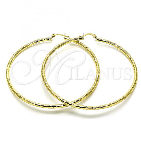 Oro Laminado Extra Large Hoop, Gold Filled Style Polished, Golden Finish, 02.213.0243.1.80
