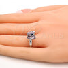 Rhodium Plated Multi Stone Ring, Butterfly Design, with Rosaline Swarovski Crystals, Polished, Rhodium Finish, 01.239.0007.5 (One size fits all)
