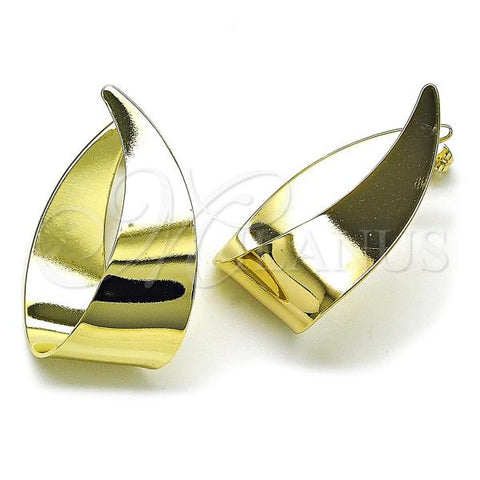 Oro Laminado Stud Earring, Gold Filled Style Teardrop Design, Polished, Golden Finish, 02.213.0670