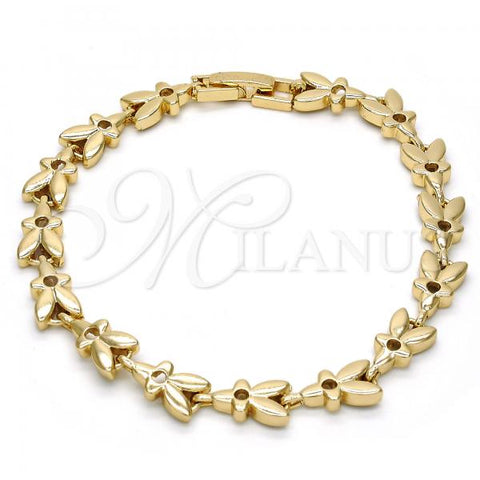Oro Laminado Fancy Bracelet, Gold Filled Style Polished, Golden Finish, 03.210.0028.08