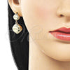 Oro Laminado Stud Earring, Gold Filled Style Polished, Golden Finish, 02.170.0565