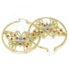 Oro Laminado Large Hoop, Gold Filled Style Butterfly Design, with Multicolor Crystal, Diamond Cutting Finish, Golden Finish, 02.380.0045.1.50