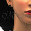 Stainless Steel Stud Earring, Heart Design, with Black Crystal, Polished, Golden Finish, 02.271.0022.3