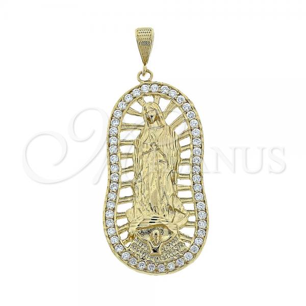 Oro Laminado Religious Pendant, Gold Filled Style Hand of God Design, with  Cubic Zirconia, Golden Finish, 5.184.008