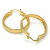 Oro Laminado Medium Hoop, Gold Filled Style Diamond Cutting Finish, Golden Finish, 02.261.0003.30