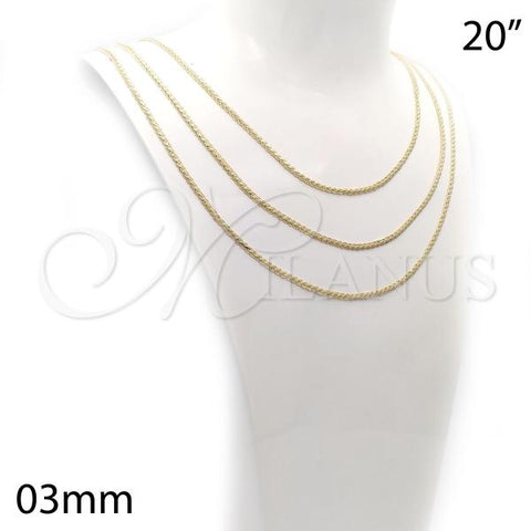 Oro Laminado Basic Necklace, Gold Filled Style Polished, Golden Finish, 04.213.0094.20