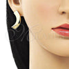 Oro Laminado Stud Earring, Gold Filled Style Polished, Golden Finish, 02.195.0220