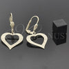 Oro Laminado Dangle Earring, Gold Filled Style Heart Design, Golden Finish, 02.63.1157