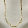 Oro Laminado Basic Necklace, Gold Filled Style Figaro Design, Polished, Golden Finish, 5.222.018.22