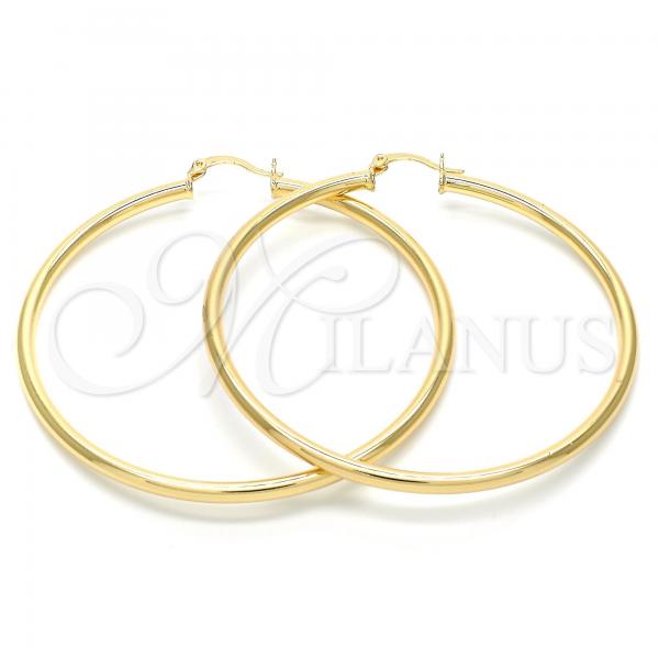 Oro Laminado Large Hoop, Gold Filled Style Hollow Design, Polished, Golden Finish, 5.134.018.60