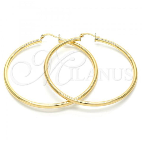 Oro Laminado Large Hoop, Gold Filled Style Hollow Design, Polished, Golden Finish, 5.134.018.60