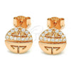 Sterling Silver Stud Earring, with White Cubic Zirconia, Polished, Rose Gold Finish, 02.336.0115.1