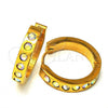Stainless Steel Huggie Hoop, with White Crystal, Polished, Golden Finish, 02.216.0002.2