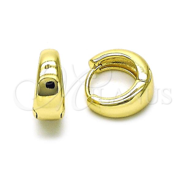 Oro Laminado Huggie Hoop, Gold Filled Style Polished, Golden Finish, 02.213.0697.14