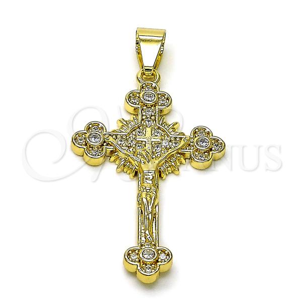 Gold Filled Pendant — Religious Pendant Cross Design with White Cubic Zirconia — main product view — SKU 156697 | Oro Laminado dije — Religious Pendant cruz diseño with blanco Cubic Zirconia — SKU 156697