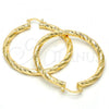 Oro Laminado Large Hoop, Gold Filled Style Hollow Design, Diamond Cutting Finish, Golden Finish, 02.170.0135.50