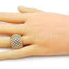 Oro Laminado Elegant Ring, Gold Filled Style Filigree Design, Polished, Golden Finish, 01.428.0007