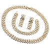 Oro Laminado Necklace, Bracelet and Earring, Gold Filled Style Bismark Design, Polished, Golden Finish, 06.372.0060