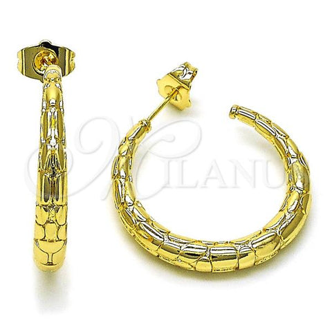 Oro Laminado Medium Hoop, Gold Filled Style Polished, Golden Finish, 02.163.0237.30