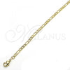 Oro Laminado Basic Necklace, Gold Filled Style Figaro Design, Polished, Golden Finish, 04.213.0110.24