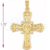 Oro Laminado Religious Pendant, Gold Filled Style Crucifix Design, Golden Finish, 5.189.008