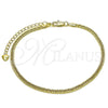 Oro Laminado Basic Anklet, Gold Filled Style Diamond Cutting Finish, Golden Finish, 03.213.0297.09