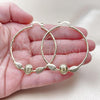 Oro Laminado Medium Hoop, Gold Filled Style Guadalupe and Leaf Design, Diamond Cutting Finish, Golden Finish, 02.213.0831.50