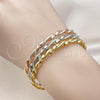 Oro Laminado Trio Bangle, Gold Filled Style Polished, Tricolor, 07.170.0046