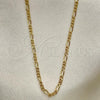 Oro Laminado Basic Necklace, Gold Filled Style Figaro Concave Design, Polished, Golden Finish, 5.223.025.18