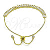 Oro Laminado Adjustable Bolo Bracelet, Gold Filled Style with White Cubic Zirconia, Polished, Golden Finish, 03.341.0170.11