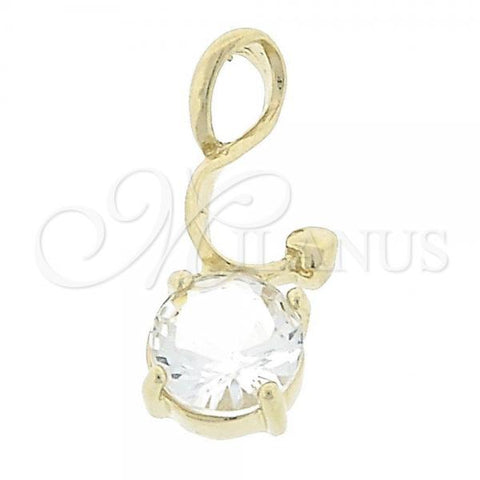 Oro Laminado Fancy Pendant, Gold Filled Style with White Cubic Zirconia, Polished, Golden Finish, 5.181.011