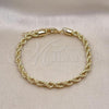 Oro Laminado Basic Bracelet, Gold Filled Style Rope Design, Polished, Golden Finish, 04.213.0103.08
