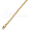 Oro Laminado Basic Anklet, Gold Filled Style Curb Design, Polished, Golden Finish, 5.222.005.10